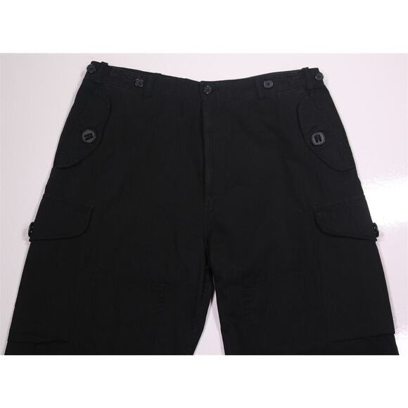 French Connection Y2K Black Wide-Leg Cotton Cargo Pants Jnco 36x30 - Picture 1 of 7
